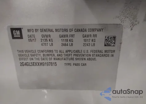 2017 Buick Regal Turbo Sport Touring from USA, damaged, VIN 2G4GL5EXXH9197815